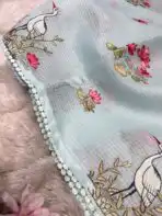 Lotus lake (Embroidered Kota) - Baby blue - Image 2