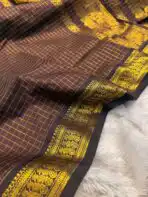 Maheshwari (Silk cotton) - Coffee brown - Image 4