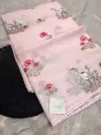 Lotus lake (Embroidered Kota) - Baby pink