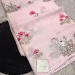 Lotus lake (Embroidered Kota) - Baby pink