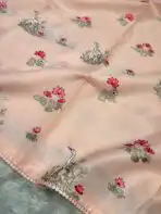 Lotus lake (Embroidered Kota) - Soft Peach - Image 3