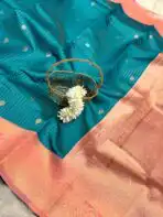 Kanmani (Semi Kanchi silk) - Rama blue - Image 3