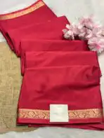 Chinmayi (Mysore crepe silk) - Burgundy - Image 3