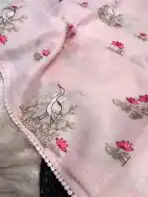 Lotus lake (Embroidered Kota) - Baby pink - Image 3