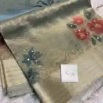 Kushi (Banarasi tissue silk) - Ice blue
