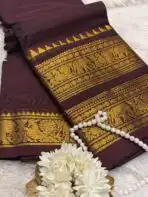 Maheshwari (Kanchi Cotton) - Brown - Image 2