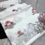 Lotus lake (Embroidered Kota) - White