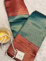 Varnika (Brocade Semi silk) - Rama blue
