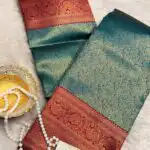 Varnika (Brocade Semi silk) - Rama blue