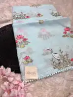 Lotus lake (Embroidered Kota) - Baby blue