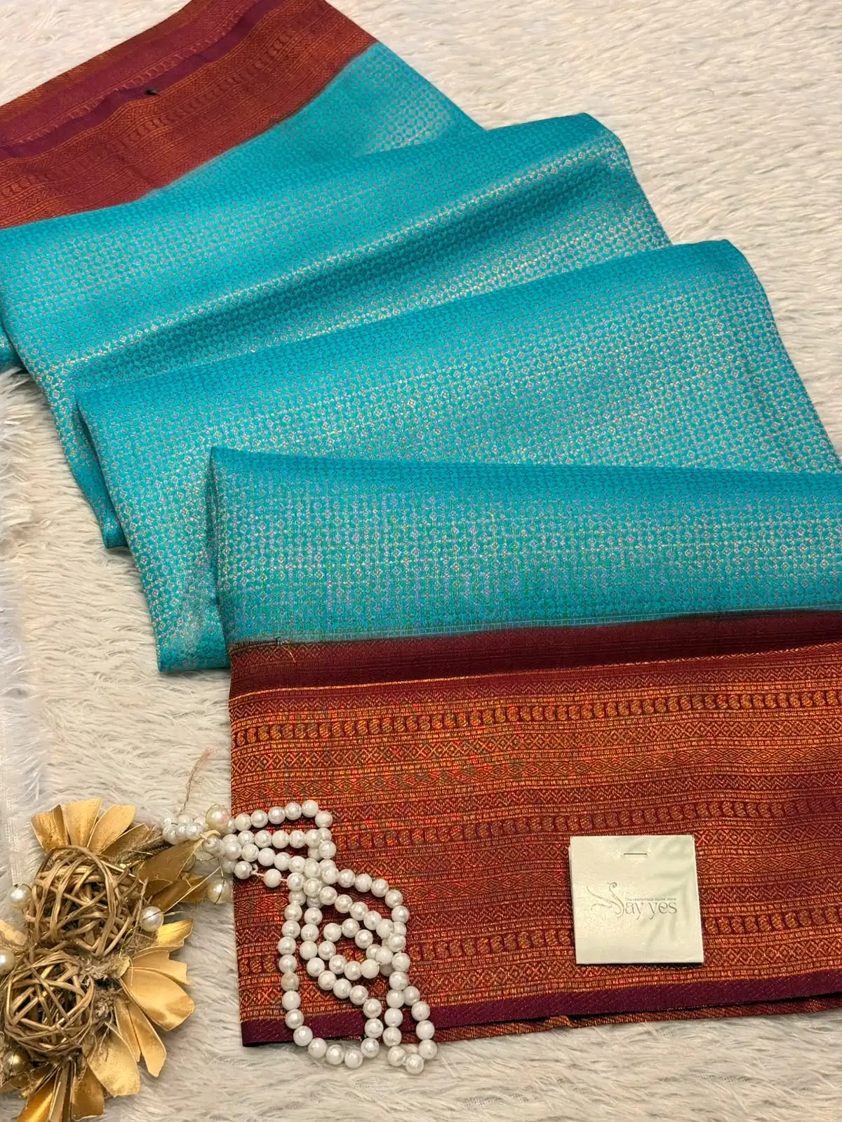 4fc73c25-858b-4159-bd3c-40ec5a206439 Priyanjali (Banarasi soft silk) Rama blue - Image 1