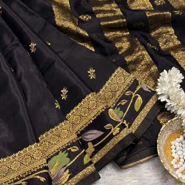 Gulnaar (Viscose Mushru) - Black