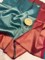 Varnika (Brocade Semi silk) - Rama blue - Image 2