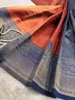Varnika (Brocade Semi silk) - Rust orange - Image 2
