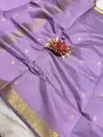 Maheshwari (Silk cotton) - Lavender - Image 3