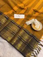 Maheshwari (Kanchi Cotton) - Mustard - Image 4