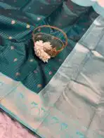 Kanmani (Semi Kanchi silk) - Emerald green - Image 4