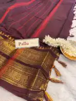 Maheshwari (Kanchi Cotton) - Brown - Image 5