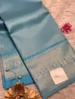 Oviya (Semi silk) - Baby blue