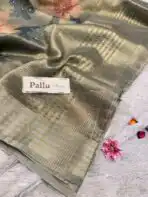 Kushi (Banarasi tissue silk) - Ice blue - Image 4