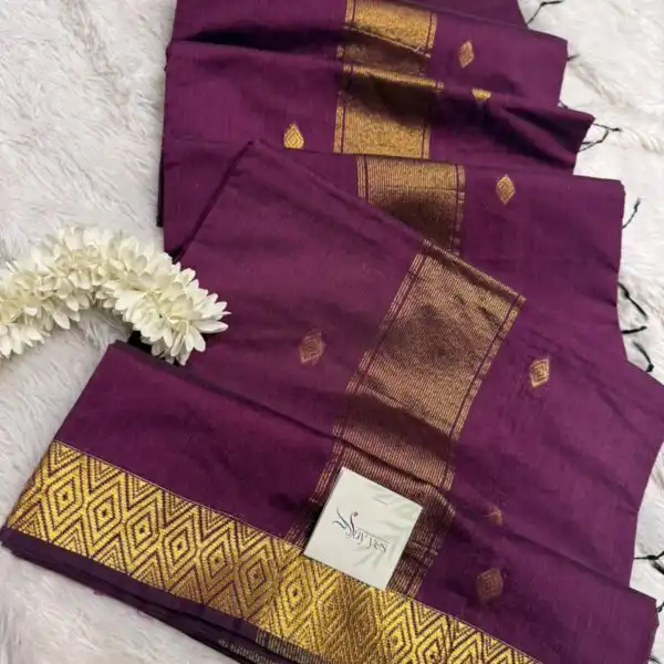 Maheshwari (Silk cotton) - Royal purple