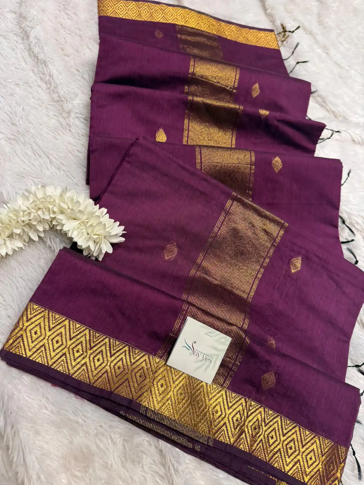 7bf3fad3-a3e8-4e15-860e-c665d852b2bf Maheshwari (Silk cotton) - Royal purple - Image 1