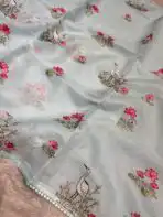 Lotus lake (Embroidered Kota) - Baby blue - Image 3