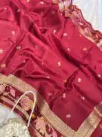 Gulnaar (Viscose Mushru) - Ruby maroon - Image 5