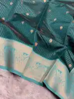 Kanmani (Semi Kanchi silk) - Emerald green - Image 3