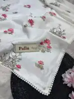 Lotus lake (Embroidered Kota) - White - Image 4