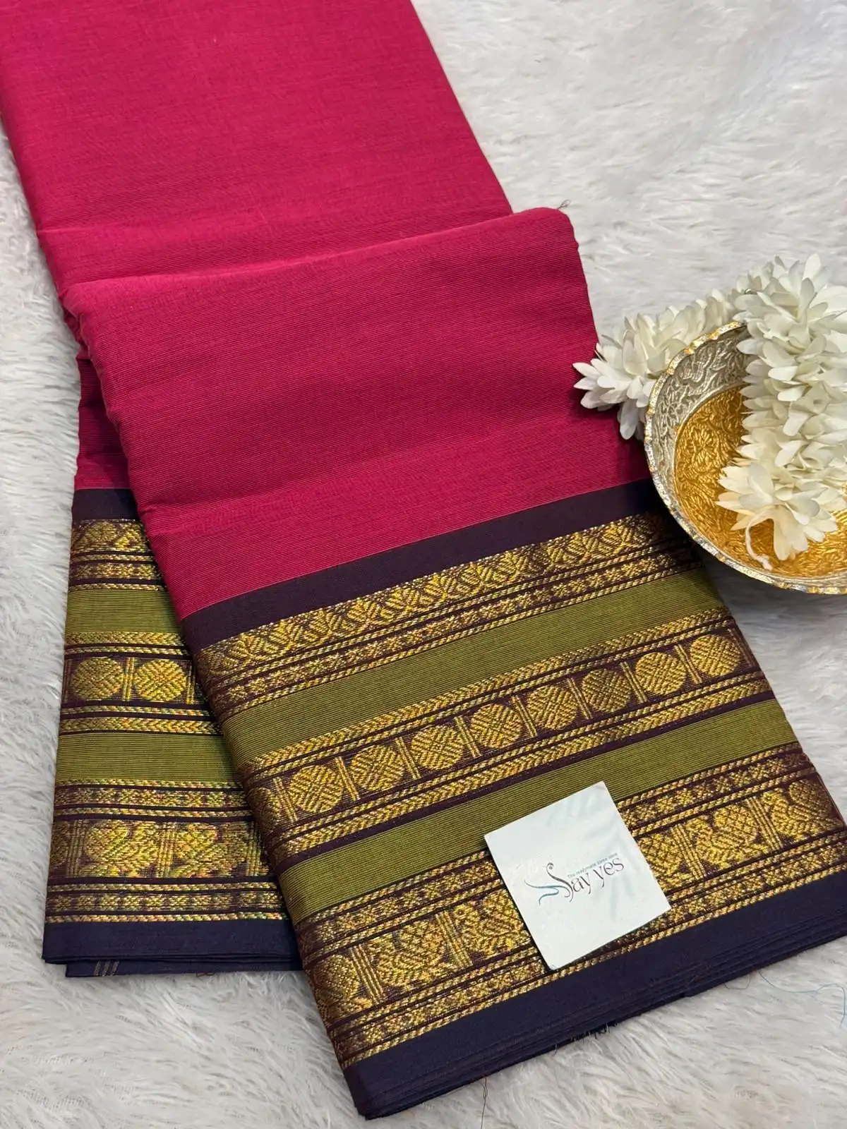 8a677c8f-222e-4e8e-b596-4dfae72eaafd Maheshwari (Kanchi Cotton) - Raspberry pink - Image 1