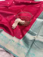 Kanmani (Semi Kanchi silk) - Raspberry pink - Image 3