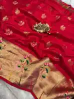 Hamsa (Viscose Crepe RTW) -  Vermilion red - Image 4