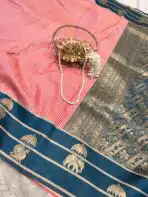 Shylaja (Semi silk) - Peach - Image 2