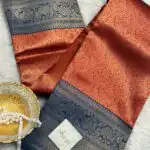 Varnika (Brocade Semi silk) - Rust orange