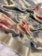 Kushi (Banarasi tissue silk) - Ice blue - Image 2