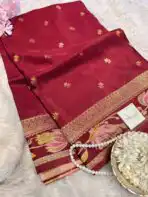 Gulnaar (Viscose Mushru) - Ruby maroon - Image 4