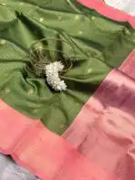 Kanmani (Semi Kanchi silk) - Parrot green - Image 3