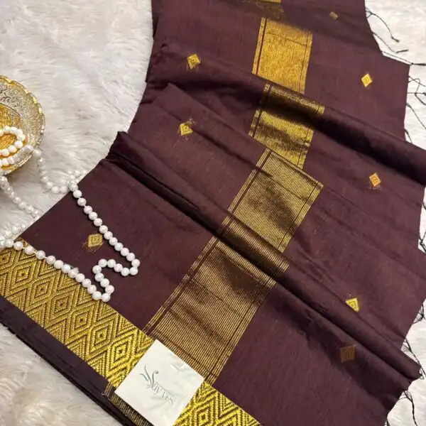 Maheshwari (Silk cotton) - Mocha brown