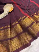 Maheshwari (Kanchi Cotton) - Brown - Image 3