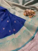 Kanmani (Semi Kanchi  silk) - Royal blue - Image 3