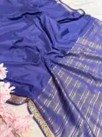 Chinmayi (Mysore crepe silk) - Dark Indigo - Image 3