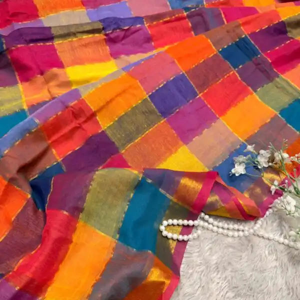 Madras Checks (Mul cotton) in Yellow