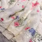 Flamingo garden (Fendi silk) - Ivory
