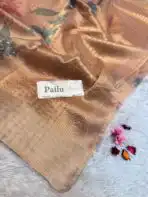 Kushi (Banarasi tissue silk) - Soft peach (Copy) - Image 4