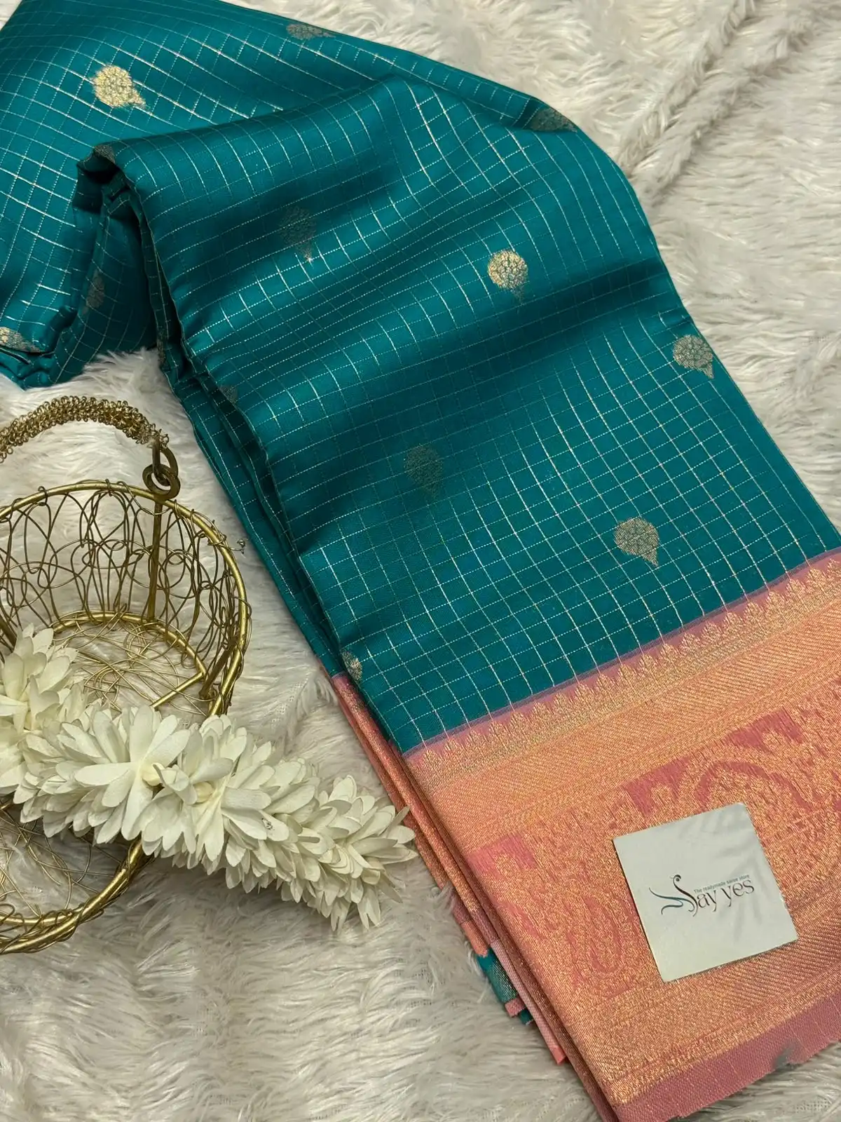 d570b7c3-637c-45c4-9689-018678298449 Kanmani (Semi Kanchi silk) - Rama blue - Image 1