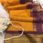 Maheshwari (Silk cotton) - Mustard & Magenta