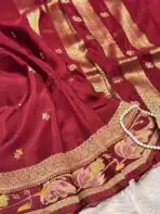 Gulnaar (Viscose Mushru) - Ruby maroon - Image 2