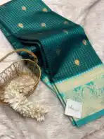 Kanmani (Semi Kanchi silk) - Emerald green