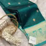 Kanmani (Semi Kanchi silk) - Emerald green